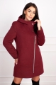 Kurtka Agata - czerwona z kapturem i zapięciem na suwak 64937