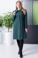 Płaszcz Natalia - butelkowa zieleń z kołnierzem 32160