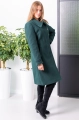 Płaszcz Natalia - butelkowa zieleń z kołnierzem 87886