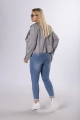 Kurtka damska krótka, zamszowa ramoneska - Karolina szara 35642