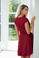Sukienka bordowa z baskinką i kopertowym dekoltem - Simona 71362