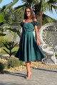 Sukienka Flower Midi zielona - na cienkie ramiączka ozdobione różami  87040