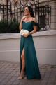 Sukienka Flower Maxi zielona - na cienkie ramiączka ozdobione różami 15227