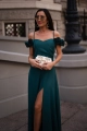 Sukienka Flower Maxi zielona - na cienkie ramiączka ozdobione różami 37776