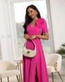 Sukienka Maxi fuksja - z przypinanym kwiatem Rubi 52148