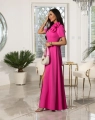 Sukienka Maxi fuksja - z przypinanym kwiatem Rubi 84226