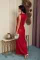 Sukienka  długa, błyszcząca z rozcięciem - Jennifer czerwona  30513